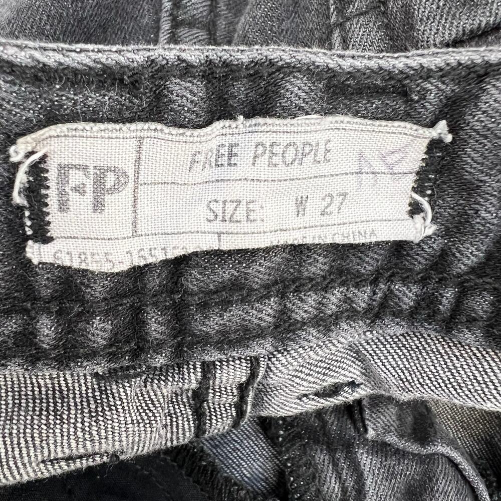 Free People Jeans Women's 27 (4) Black Classic Skinny Raw Hem Preppy Normcore - Picture 7 of 14